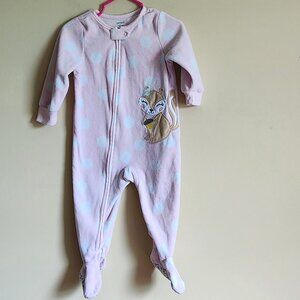 Carters Pink Sleeper One Piece Zipper Girls Baby Size 12 Months